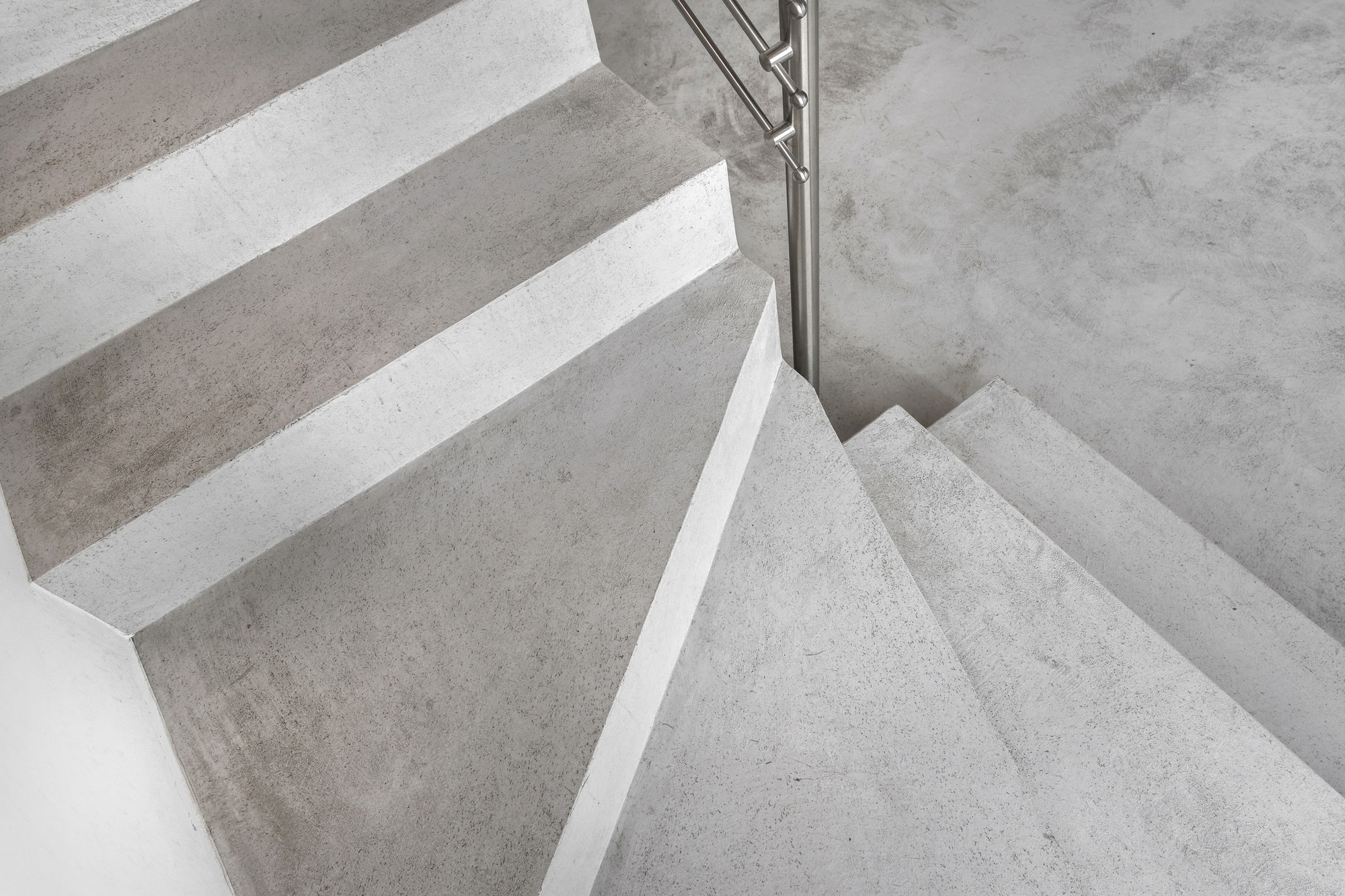 Grey microcement stairs